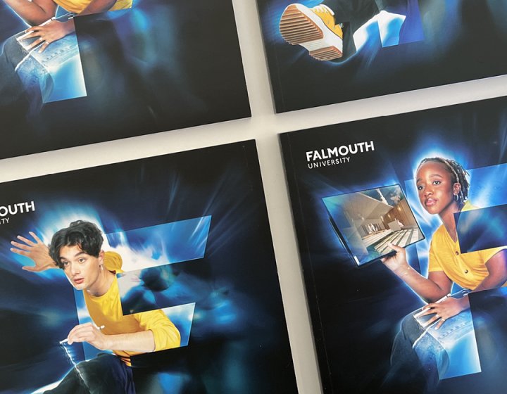 Copies of Falmouth University 2023 undergraduate prospectus 